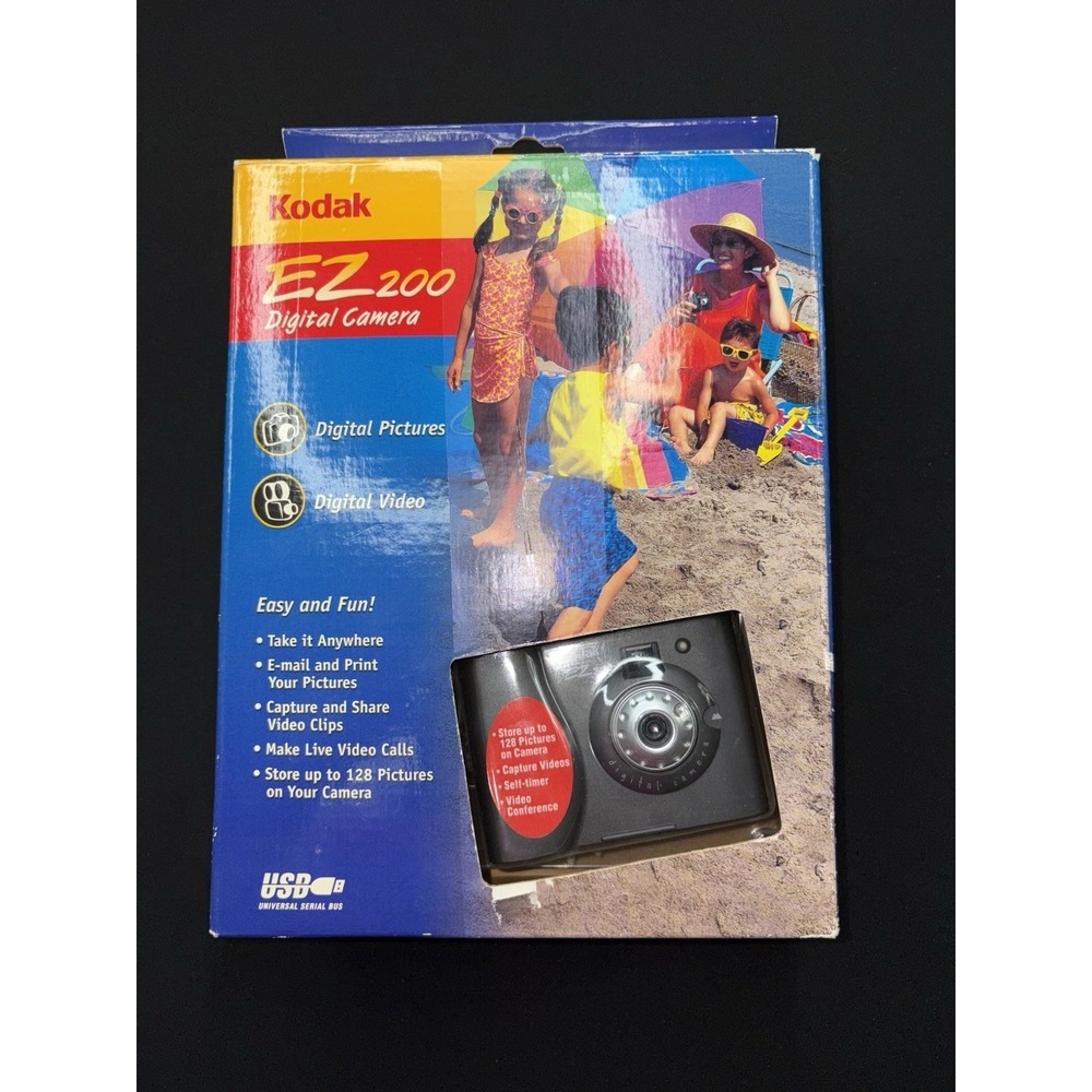 VTG Kodak EZ200 0.3MP Digital Camera - Pictures & Video‎ New In Box USB